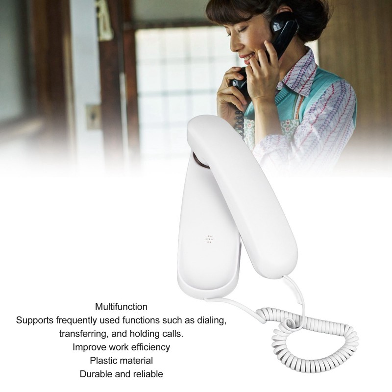Wall Mountable Telephone Multifunctional Clear Sound Corded Landline Phone for