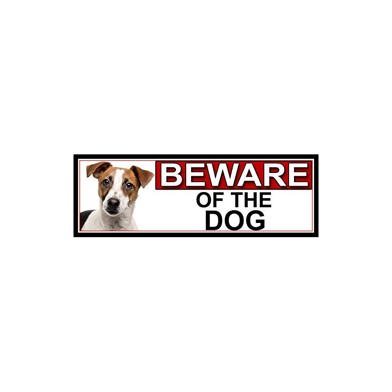 SHAWPRINT Jack Russell BEWARE OF THE DOG METAL GATE SIGN