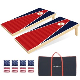 Wakefa Cornhole Boards Corn Hole Game: 4' x 2' /3' x 2'Solid Wood Cornhole Set -Two