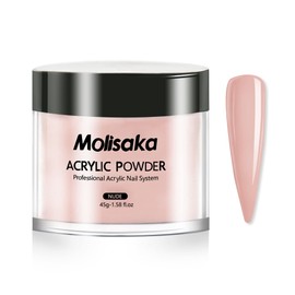 Molisaka Nude Acrylic Powder - Professional Nail Powder, Lasting Powder for French Nail Art, Salon Supplies Set (1.58oz)