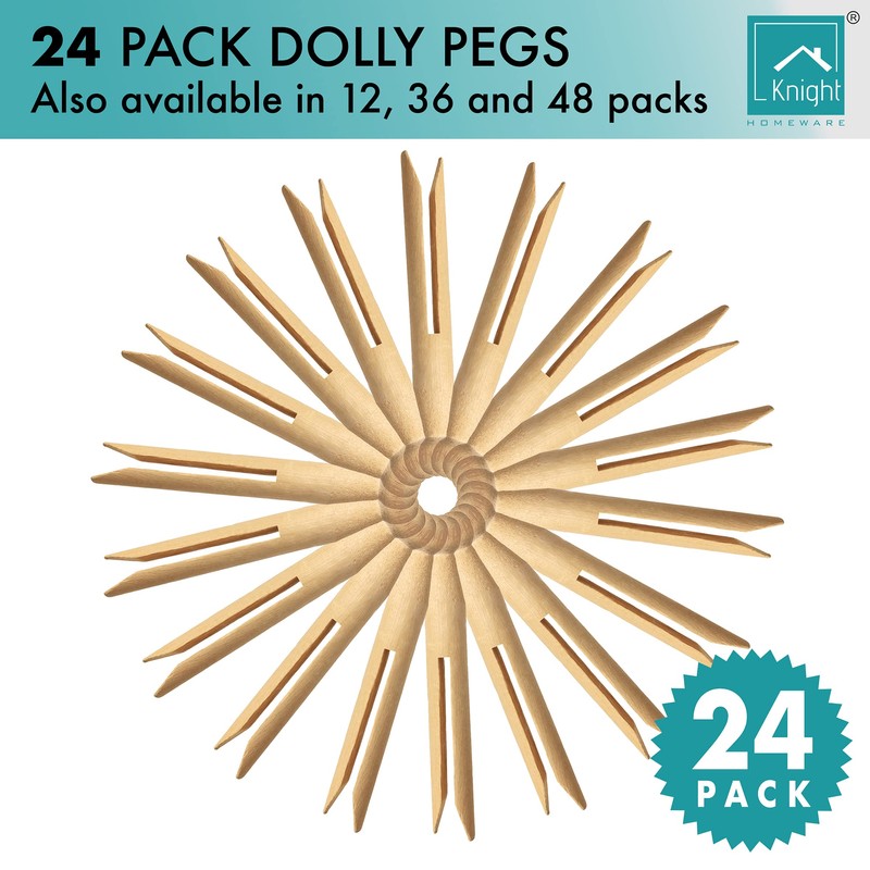 24pc Wooden Dolly Pegs