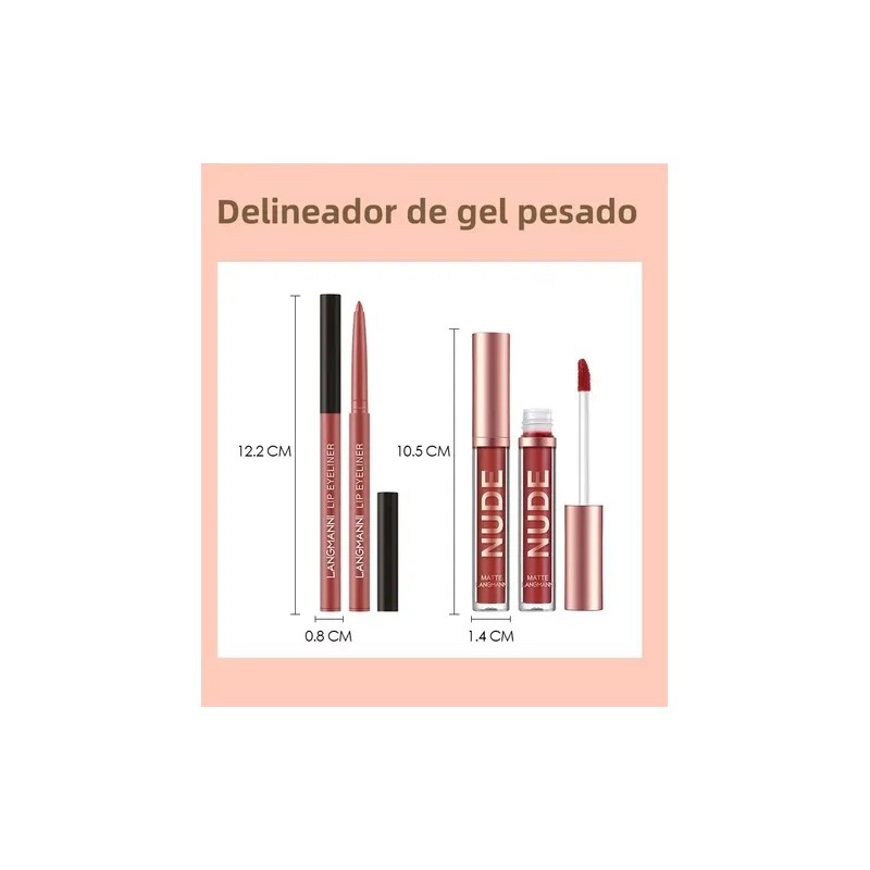 12 Labiales Mate Set Pintalabio Gloss Indeleble Imperméable