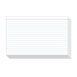 Ruled Index Cards, On 100lb Heavyweight Thick White Cover Stock. "100 per pack" (5 x 8)
