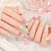 Mint Corset Handmade Nail Tips - Coffin Egg / 민트