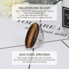 Tiger Eye Stone Statement Ring for Women 925 Sterling Silver
