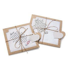 W&F Gift - Regalo para madre y padre de la novia, juego de pañuelos para regalo de boda para padres de la novia de hija, Mom & Dad, 8" x 8"