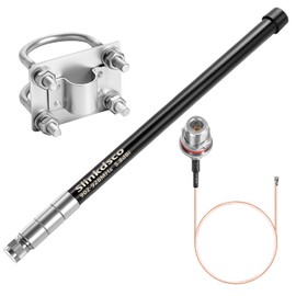 Waterproof 5.8dBi Meshtastic Lora 915MHz Solar Node/Repeaters/Module Devices Fiberglass Antenna(Black Colour) with N Male Connector & IPEX/u.fl Adapter Cable, Slinkdsco