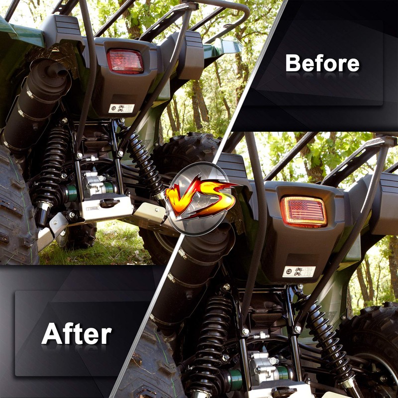 MOVOTOR ATV Tail Light with DRL US Flag Design Brake