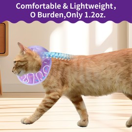 Cat Recovery Collar Lightweight Soft Cats Cone Cute Donut Shape Adjustable Fasteners Waterproof Pet Collar After Surgery to Prevent Licking for Kitten and Puppy (Purple, Medium)