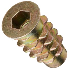 E-Z Lok Threaded Insert, Zinc, Hex-Flanged, #10-32 Internal Threads, 20mm Length (Pack of 25)