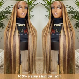 Lagalaga HD Highlight P4/27 Straight Wave Wigs Human Hair 200% Density Real Full Large Lace Space 4x4 Highlight P4/27 Straight Wave Wigs Human Hair Pre Plucked For Black Women