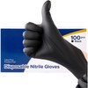 Black Disposable Gloves,Latex Free Disposable Gloves 100 count, Safe Prep