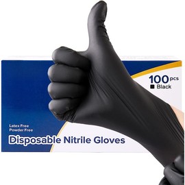 Black Disposable  Gloves,Latex Free Disposable Gloves 100 count, Safe  Prep Cooking Gloves - Colour: Blue, Size: Large (Pack of 100)