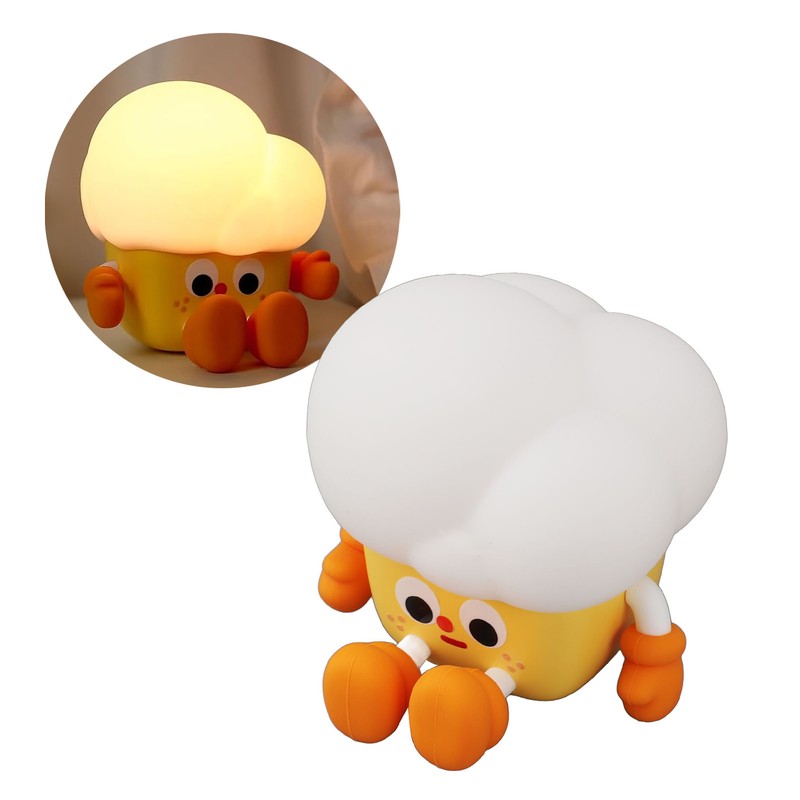 Cute Popcorn Night Light Silicone Nursery Night Light 3 Levels