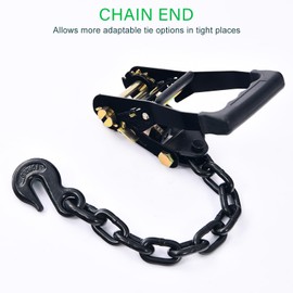 Trekassy Car Tie Down Straps for Trailers, 6 Pack 96" Tire Straps (2 for Replacement), 4 Pack Ratchets with Chain Anchors, 10,000lb Break Strength