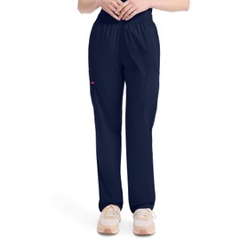 Dickies Womens Signature Elastic Waist Medical Scrubs Pants, Navy, 3X-Large Plus
