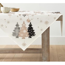 Artoid Mode Pink Pine Trees Christmas Tablecloth, Table Linen, Winter Kitchen Table Decoration, Indoor, Holiday, Party Decor, 85 x 85 cm