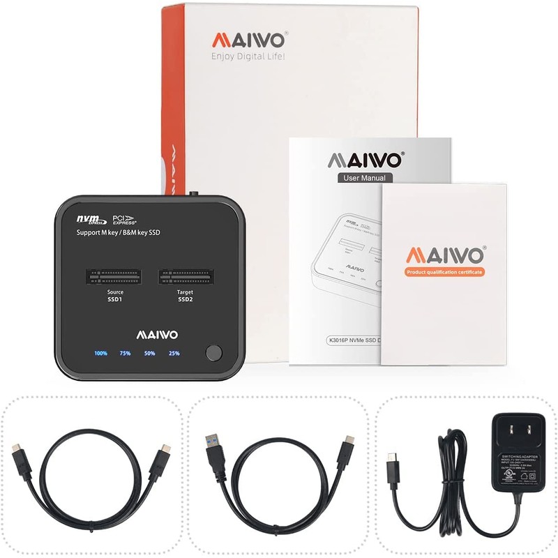 MAIWO 2 Bay M.2 PCIe NVMe SSD Docking Station, M.2