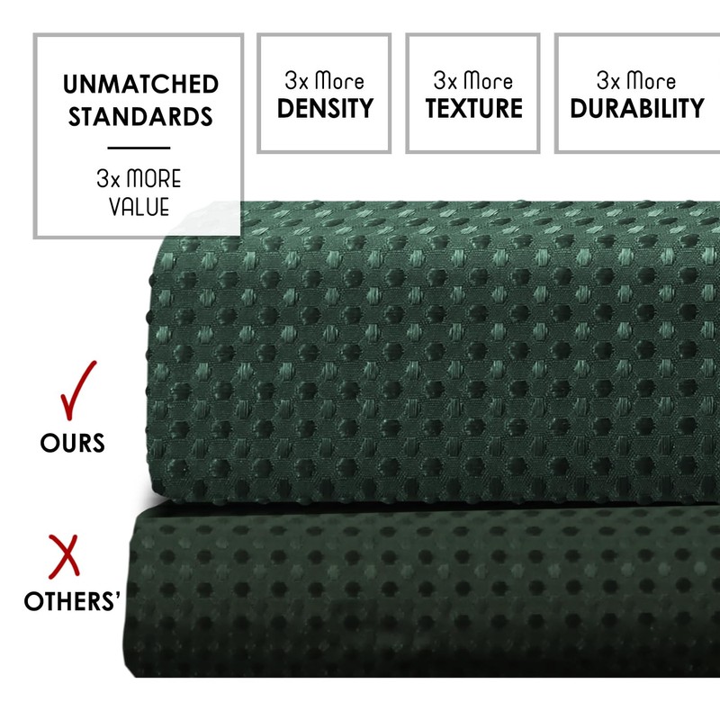 Clara Clark Hunter Green Shower Curtain - Hotel Quality Waffle