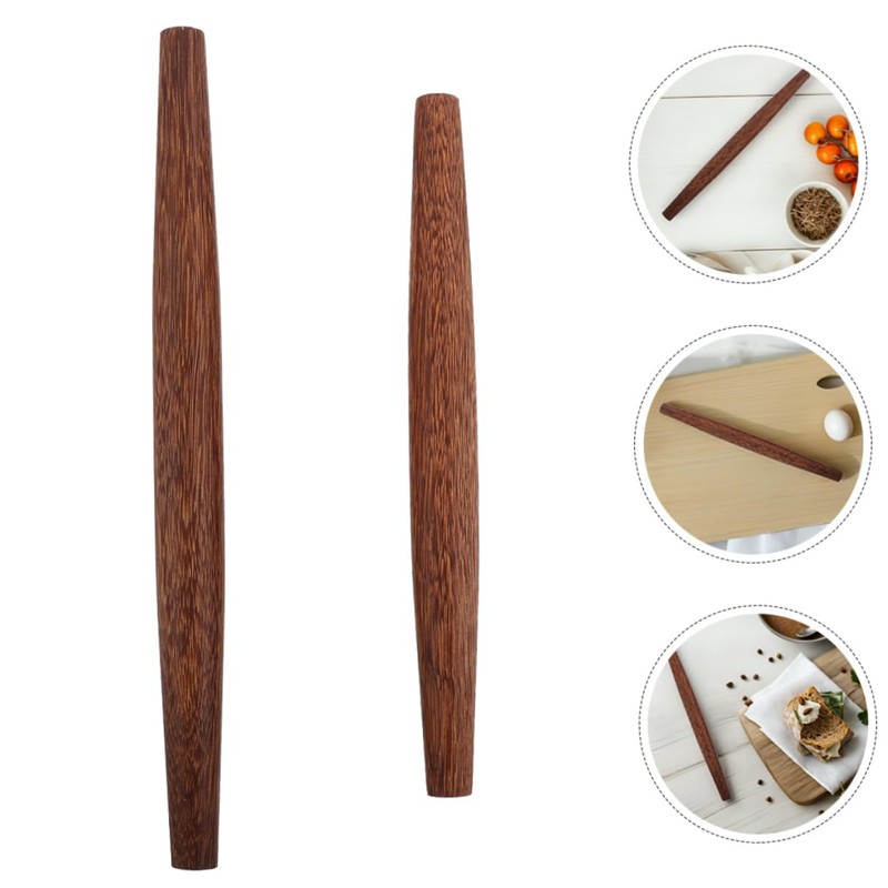 ULTECHNOVO 2pcs Wooden Rolling Pin Dough Rollers for Baking Ergonomic
