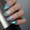 Scallop Blue Uru Handmade Nail Tips - Short Ballerina /