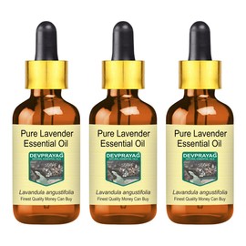 Devprayag Pure Lavender Essential Oil (Lavandula angustifolia) with Glass Dropper Natural Therapeutic Grade Steam Distilled (Pack of Three) 100ml X 3 (10 oz)