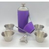 Giggle Golf 8 oz Purple Flask With 4 Shot Glasses