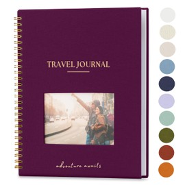 Travel Journal for Women, Men with Prompts – Travel Scrapbook, Diary, Bucketlist, Roadtrip & Adventure Journal, Travel Planner Gift, Undated World Travel Journal, Couples, Teens (Plum)