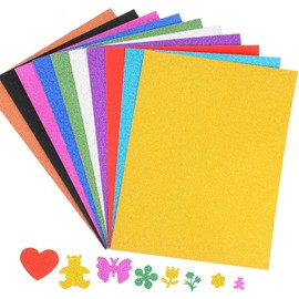 20 Sheets Glitter Cardstock 10 Colours, Glitter Paper Cardstock for Crafts, A4 Glitter Paper 250 g/m² for DIY, Birthday, Scrapbook, Wedding, Card Making