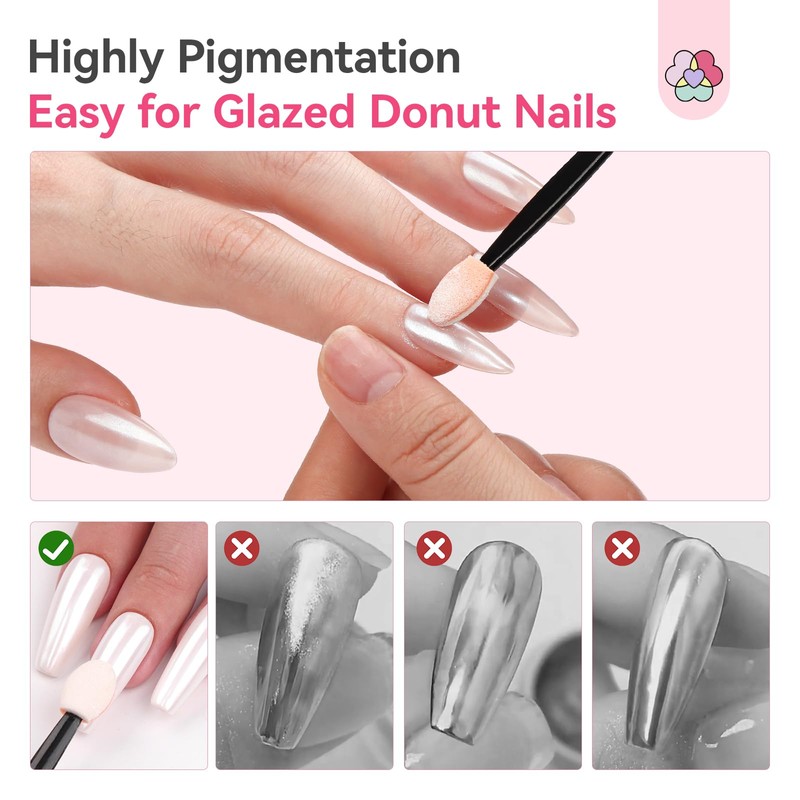 SAVILAND Advanced Pearl Chrome Nail Powder Kit: Easy Glaze Nails