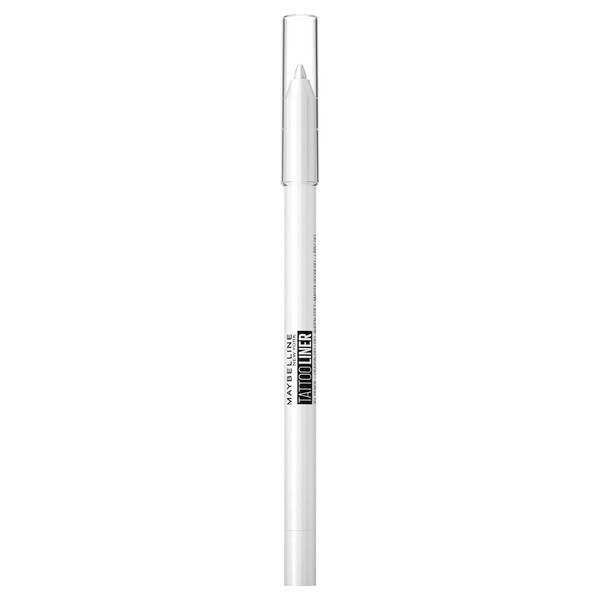 Maybelline New York Waterproof Eyeliner with Smudgeproof, Colour-Intensive Gel Texture, Tattoo Liner Gel Pencil, No. 970 Polished White, Pack of 1