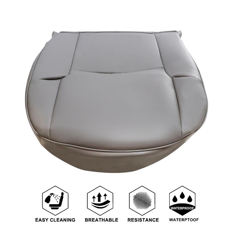 NLQR Medium Gray Front Passenger Side Bottom Replacement Seat Microfiber