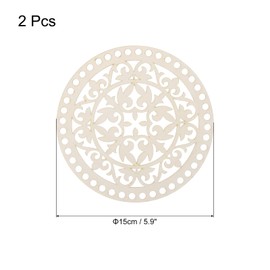 MECCANIXITY 2 Pcs Wood Basket Bottom, 15cm Round Wooden Crochet Bag Bottom, Wooden Basket Bottom for DIY Wooden Craft, Bag Weaving Knitting Base