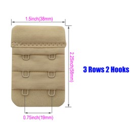 Tamlien Bra Extender 2 Hooks,Soft and Comfortable Bra Strap Extender (Beige)