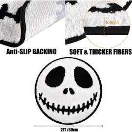 TDCQQGQQ - Alfombra de baño antideslizante para decoración del hogar, divertida calavera de Halloween, lavable, absorbente y espeluznante regalos (redondo 1)