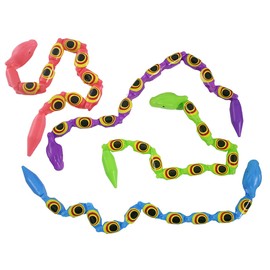 Curious Minds Busy Bags Bulk 24 Magic Jointed Moving Wiggle Snakes - Classic Trick Toy - Plastic Segmented Snake Fidget Party Favor (24 Snakes (2 Dozen))
