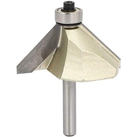 TOOLSTAR Chamfer Router Bit 45 Degree Carbide Tipped Chamfer Cutter Woodworking CNC Engraving Tool (1/4x5/8)