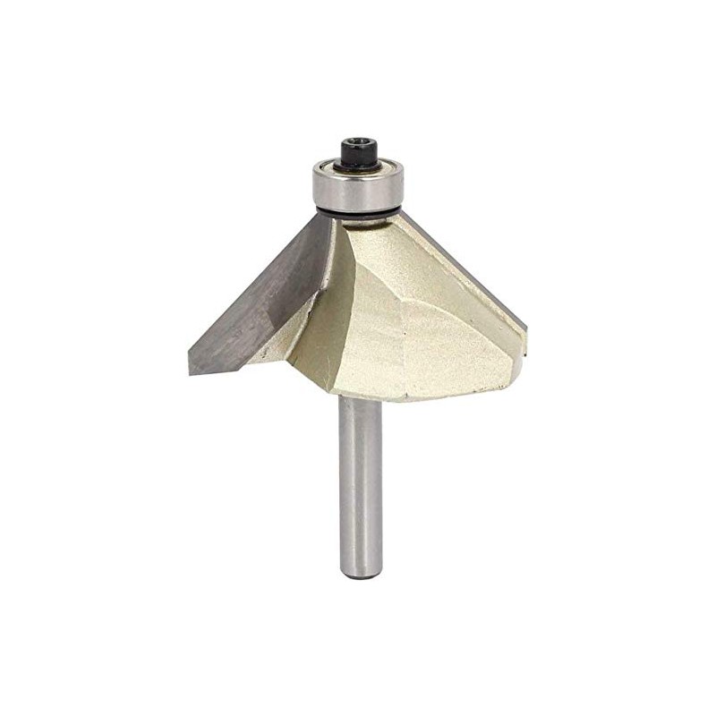 TOOLSTAR Chamfer Router Bit 45 Degree Carbide Tipped Chamfer Cutter