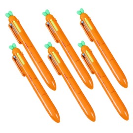 Operitacx 1 Set Carrot Ballpoint Pen, Multicoloured Pen, Ballpoint Pen, Wear-resistant Drawing Pens, Wear-resistant Writing Pen, Multifunctional Drawing Pens, Portable, Pack of 6