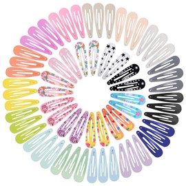 WD&CD Girls Hair Clips 100 Pcs, 2 Inch Metal Snap Hair Clips Cute Hair Barrettes for Baby Girls Toddlers Kids Women Accessories for Birthday Party Holidays