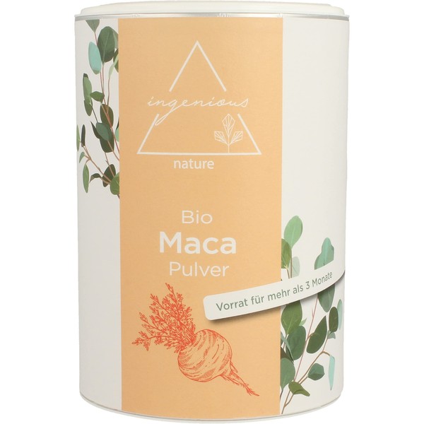 ingenious nature Organic Maca Powder, 500 g, Raw from Red Maca Root, 100% Pure, Peruvian Maca, Grown on over 4400 m Supply for 100 Days