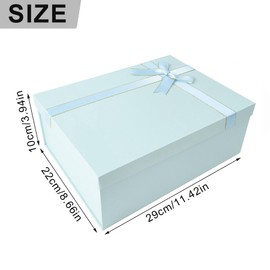 Gift Box with Lid, 22.5 x 16 x 8.5 cm, White Gift Box with Greeting Cards, Gift Box, Suitable for Father's Day, Mother's Day, Christmas, Easter, Valentine's Day and Birthday Packaging