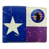 Custom Proud Veteran Distressed Texas Flag Bi-fold Wallet