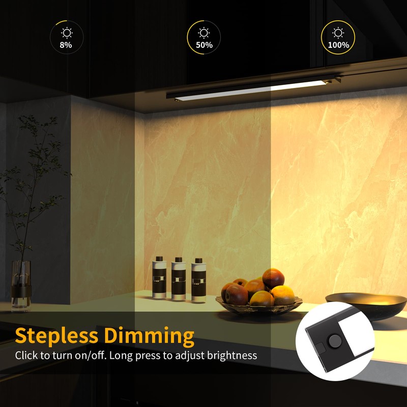 WOBANE 16.5 inch Under Cabinet Lighting,Dimmable Counter Lights for Kitchen