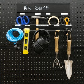 Century Drill & Tool, 2-tier pegboard rack space saver #03198 – perfect for garage organization, store garden equipment and tools, hanging crafts & jewelry, retail, product display (1 Pack)