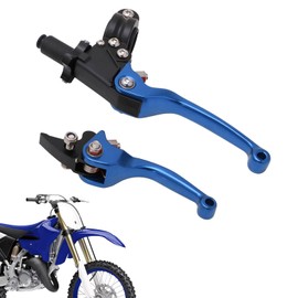 JFG RACING Motorcycle Brake Clutch Lever 7/8'' 22mm Folding Levers Aluminum Alloy Universal for CRF50 KLX SSR TTR 110 125 150 200 250cc Dirt Pit Bike ATV Mini Bike Blue
