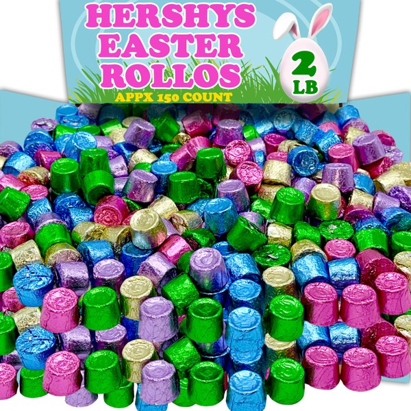 Hershey Rollo Easter Milk Chocolate Caramel Candy, 2 Lbs Bulk