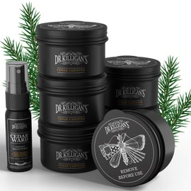 Dr. Killigan's Cedarwood Chip Canisters - Moth Repellent for Closets, Cedar Blocks for Clothes Storage, Drawer Deodorizers, 6 Reusable Tins with Wood Shavings