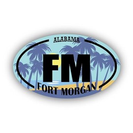 (x3) 2x3 inch Stickers | FM Fort Morgan Alabama Ocean, Sea, Lake, Sand, Surfing, Paddleboarding | Foror Cars, Windows, laptops, flasks, Water Bottles, Luggage