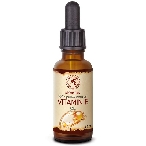 Aromatika Vitamin E Oil 30 ml - Drops - Natural Oil - Tocopherol - Ideal Care for the Skin - Hair - Nails - Lips - Anti-Ageing Oil with Vitamins - Moisturises the Skin